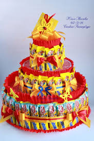 как сделать торт из конфет своими руками мастер класс Mamayulia Konfety Tort Shokoladnye Podarki