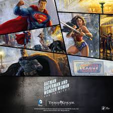 Batman Superman And Wonder Woman Thomas Kinkade Batman And Superman Superman
