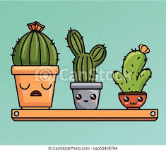▶meilleure photo pour votre projet! Kawaii Mignon Cactus Dessin Anime Succulent Kawaii Mignon Graphique Succulent Illustration Vecteur Conception Canstock