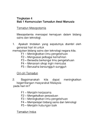 Peningkatan berlaku setelah tamadun berkembang. Sejarah Paper 3 5 Tingkatan 4