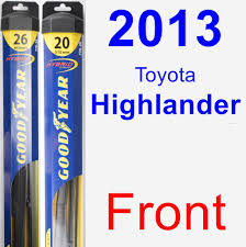 Choose a model year to begin narrowing down the correct tire size. 2013 Toyota Highlander Wiper Blade Set Kit Front 2 Blades Hybrid Walmart Com Walmart Com