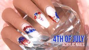 Just add a few white stars to the big toe. 4th Of July Nails Acrylic