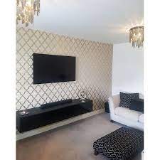 Camden Trellis Wallpaper Cream Gold Gold Living Room Cream And Gold Living Room Wallpaper Living Room