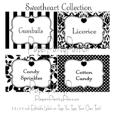Editable Birthday Nutrition Facts Label Template Candy Buffet Printable Editable Party Labels Or Tags Black And White Pdf Files You Type Y Candy Buffet Labels Candy Buffet Labels Template Food Label Template