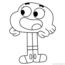 The Amazing World Of Gumball Coloring Pages Darwin Watterson Was Surprised Xcolorings Com