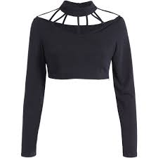 Black And White Crop Top Long Sleeve Pin On My Polyvore Finds