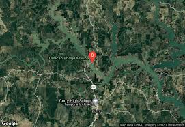 The new duncan bridge is more than 100 feet above the level of the old pony truss, due to the massive depth of smith lake. Lewis Smith Lake Duncan Bridge Marina Winston County Alabama