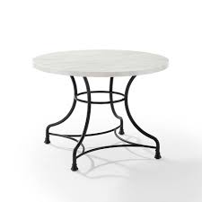 Extendable round dining room table modern solid wood medium brown. 40 Madeleine Round Dining Table Matte Black Crosley Target