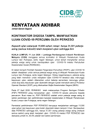 3 cidb negeri selangor 4 cidb pulau pinang Cidb Malaysia On Twitter Kenyataan Akhbar Kontraktor Digesa Tampil Manfaatkan Ujian Covid 19 Percuma Oleh Perkeso Kapasiti Ujian Sebanyak 15 000 Sehari Tetapi Hanya 31 301 Pekerja Asing Semua Industri Telah Menjalani Ujian Sehingga