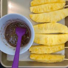 Beat in the yogurt, honey, brown sugar, lime juice and. Grilled Pineapple Spears With Jalapeno Honey Aleka S Get Together