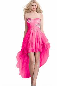 Cute Strapless High Low Hot Pink Tulle Ruffle Prom Dress Ruffle Prom Dress Red Prom Dress Long Hot Pink Prom Dress