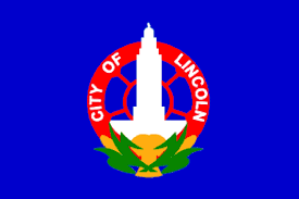 The nebraska flag width is 1.7 times the height. Lincoln Nebraska U S