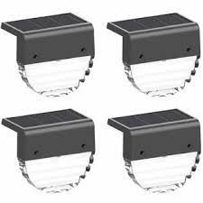 Kanstar 419060 Solar Fence Lights Outdoor 4 Pack Decorative Solar Deck Lights Waterproof Led Solar Step Lights For Garden Decor Front Door