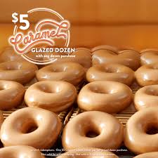 A box of twelve original glazed doughnuts typically costs around $7.99, and a dozen specialty doughnuts can cost around $11.39. Starting Today 5 Caramel Glazed Krispy Kreme Doughnuts Facebook