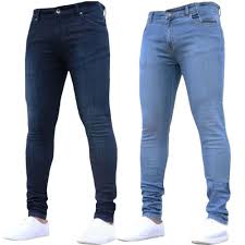 Comprar Jeans Hot Mens Skinny Jeans 2019 Super Skinny Jeans Men Non Ripped Stretch Denim Pants Elastic Waist Big Size European Long Trousers
