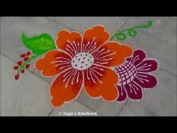 Free Hand Flower Rangoli Design Rangoli Design With Colors By Nagu S Handwork Rangoli Designs Flower Rangoli Rangoli Designs Diwali