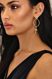 Imogen Cross Hoop Earrings