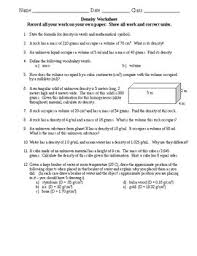 What is the density of water? Density Practice Problem Worksheet Promotiontablecovers