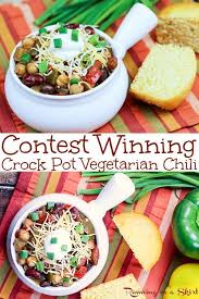 Easy Healthy Crock Pot Vegetarian Chili Contest Winning In 2020 Vegetarian Chili Crock Pot Vegetarian Crockpot Vegetarian Chili