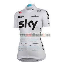 2017 Team Sky Womens Cycle Clothing Biking Jersey Top Shirt Maillot Cycliste White