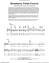 Like tab, you read music left to right with notes that are vertical are played at the same time e.g. Beatles Strawberry Fields Forever Sheet Music For Ukulele Easy Tablature Ukulele Easy Tab
