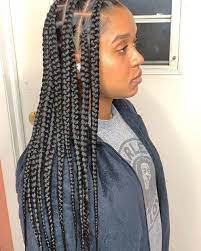 Hair Large Knotless Braids Large Knotless Box Braids Black Girl Braids Goddess Braids Bra Braids With Curls Box Braids Medium Length Thick Hair Styles