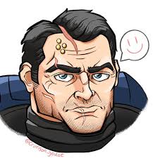 I drew Titus smiling 🙂 : r/Spacemarine