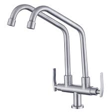 Kitchen sink taps, tapware & kitchen mixers. China Pillar Mounted Kitchen Sink Faucet Taps Single Cold Tap Mixer Double Lever China Distributor Sanitary Ware
