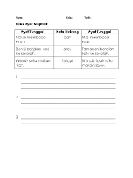 Bahasa malaysia bahasa inggeris matematik sains muka surat: Latihan Ayat Majmuk Tahun 1 Bm Kssr