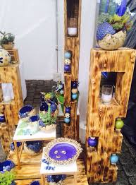 Holzstele Mit Keramik Holz Kreativ Holzdeko Tonskulpturen