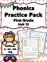 Phonics Practice Pack First Grade Unit 13 Suffixes Phonics Practice Phonics First Grade