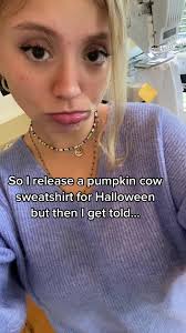 Halloween Cow Embroidered Sweatshirt