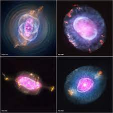 The Four Nebulae Pictured The Cat S Eye Nebula Ngc 6543 Ngc 6826 Ngc 7662 And Ngc 7009 Were Among The Most Planetary Nebula Nebula Hubble Space Telescope