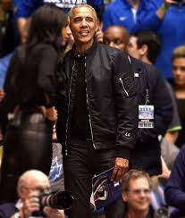 Barack Obama 44 Bomber Black Jacket Black Bomber Jacket Black Bomber Obama