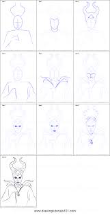 How To Draw Maleficent Printable Step By Step Drawing Sheet Drawingtutorials101 Com Disney Art Drawings Disney Drawing Tutorial Easy Disney Drawings