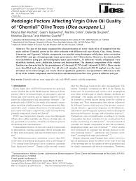 Pdf Pedologic Factors Affecting Virgin Olive Oil Quality Of Chemlali Olive Trees Olea Europaea L