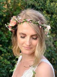 Artificial Floral Hair Wreath Bridal Hair Accessory Wedding Etsy Flower Girl Hair Wreath Wedding Hair Flowers Bridal Hair Wreath