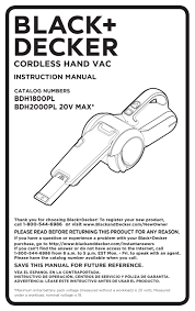 Black and decker platinum vacuum product comparison. Black Decker Bdh1800pl Instruction Manual Pdf Download Manualslib