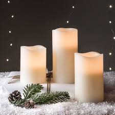 Set Of Three Battery Led Candles In 2020 Led Candles Pillar Candles Candles