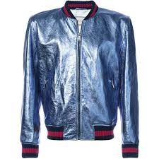 Gucci Web Stripe Bomber Jacket 45 285 325 Idr Liked On Polyvore Featuring Men S Fashion Men S Clothing Blue Jacket Men Bomber Jacket Leather Bomber Jacket