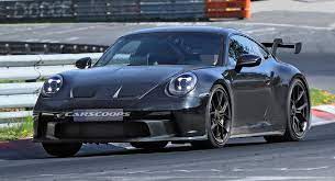 Porsche's gt division is prepping the new 992 gt3 rs and our spy photographers have spotted it on track. 2021 911 Gt3 Most Revealing Spy Shots Yet For Porsche S New Track Weapon Carscoops