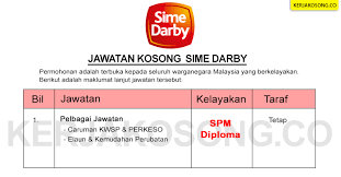 Job vacancies 2018 at sime darby berhad. Jawatan Kosong Sime Darby Jawatan Kosong Malaysia Facebook