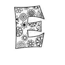 Letter E Alphabet Flowers Svg Jpeg Png Pdf Use With Silhouette Studio And Cricut Design Space Commercial Use Coloring Letters Coloring Pages Lettering