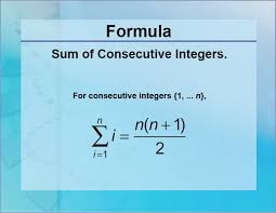 Formulas Sum Of Consecutive Integers Media4math