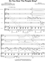 Read the lyrics to the children's song do you hear the people sing on bussongs.com. Do You Hear The People Sing From Les Miserables Satb Choir Piano Choral Sheet Music In Eb Major Transposable Download Print Sku Mn0125820