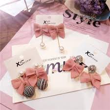 Flannel Bow Knot Earring Charm Jewelry đa Quy Thời Trang Bong Tai