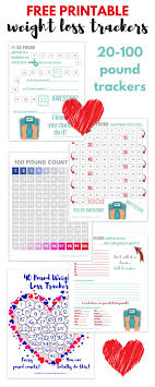 free printable 20 100 pound weight loss trackers lose 100