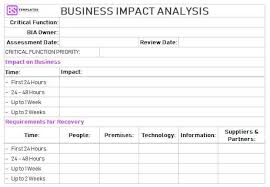 Business Impact Analysis Template Excel Download Free Projectemplates Business Impact Analysis Project Management Templates