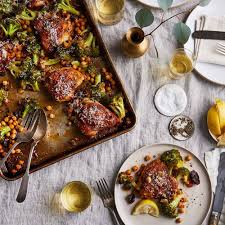 Sheet Pan Chicken With Broccoli Chickpeas And Parmesan Recipe On Food52 Recipe Recipes Sheet Pan Recipes Sheet Pan Dinners