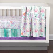 Floral Baby Bedding Girl Crib Bedding Set Purple Teal Etsy